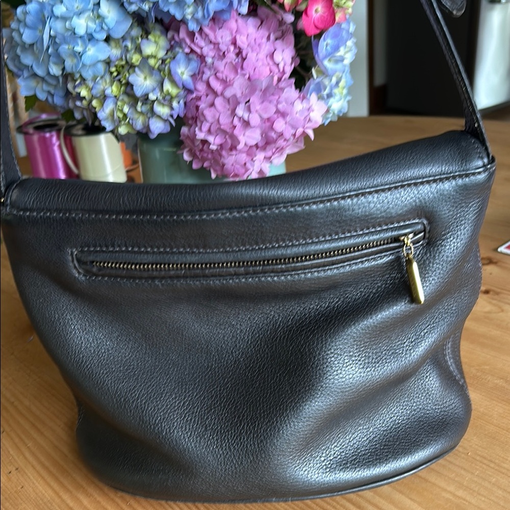 Coach Black Leather Crossbody Bag with Minimalist Design